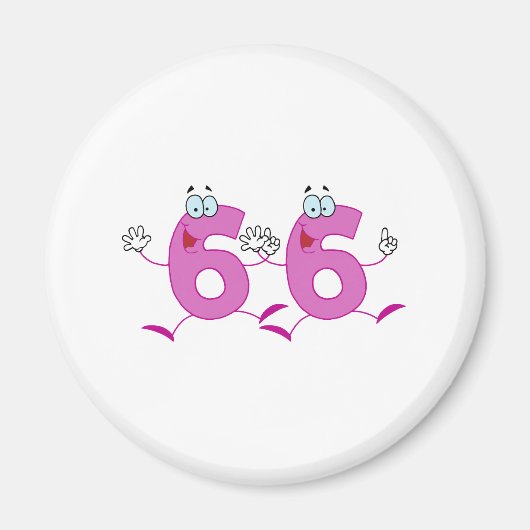 Glückszahl 66 magnet (Vorne)