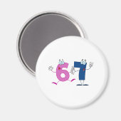 Glückszahl 67 magnet (Vorderseite/Rückseite)