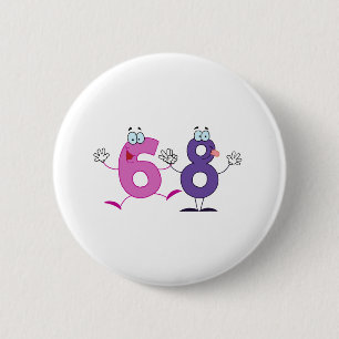 Glückszahl 68 button