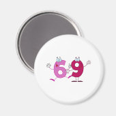 Glückszahl 69 magnet (Vorderseite/Rückseite)