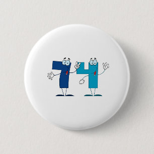Glückszahl 74 button