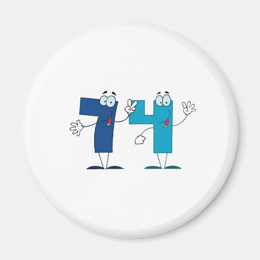 Glückszahl 74 magnet (Vorne)