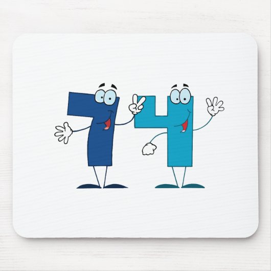 Glückszahl 74 mousepad (Vorne)