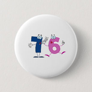 Glückszahl 76 button