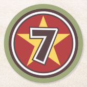 Glückszahl 7 runder pappuntersetzer (Vorderseite)