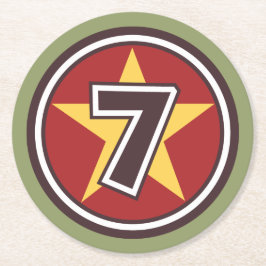 Glückszahl 7 runder pappuntersetzer