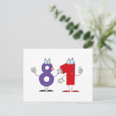 Glückszahl 81 postkarte (Stehend Vorderseite)