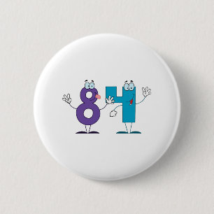 Glückszahl 84 button