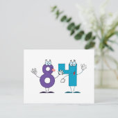 Glückszahl 84 postkarte (Stehend Vorderseite)