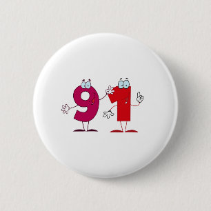 Glückszahl 91 button