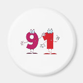Glückszahl 91 magnet (Vorne)