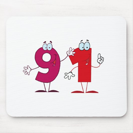 Glückszahl 91 mousepad (Vorne)