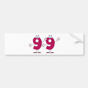 Glückszahl 99 autoaufkleber