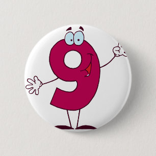 Glückszahl 9 button