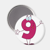 Glückszahl 9 magnet (Vorderseite/Rückseite)