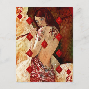 Glückszahl 9 postkarte