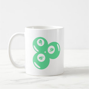 Glückszahl 9 Türkise Bälle Kaffeetasse