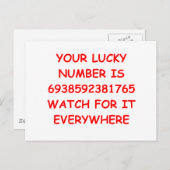 Glückszahl Postkarte (Vorne/Hinten)