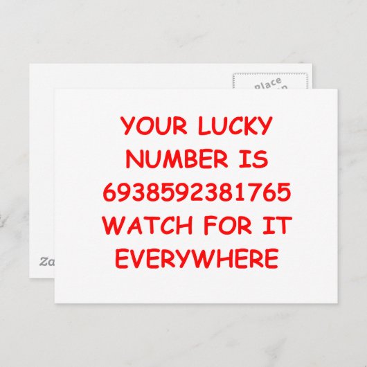 Glückszahl Postkarte (Vorne/Hinten)