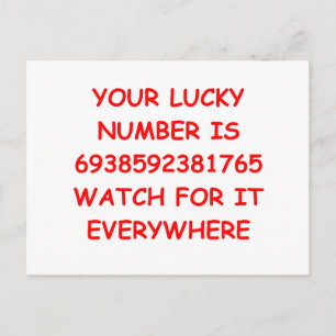 Glückszahl Postkarte