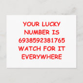 Glückszahl Postkarte (Vorderseite)