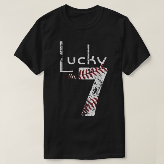 Glückszahl Sieben erschütterte Lieblingszahlen sie T-Shirt (Design vorne)