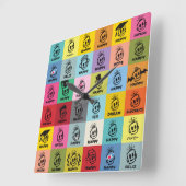 GLÜCKSzeit Quadratische Wanduhr (Winkel)