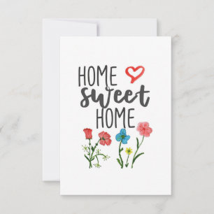 Glückszitat Home Sweet Home Blumen Dankeskarte