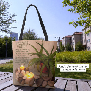 Glückszitat von Buddha Stillleben-Foto Tasche
