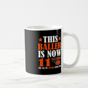 Glückwunsch 11. Geburtstag 11 Jahre alter Basketba Kaffeetasse