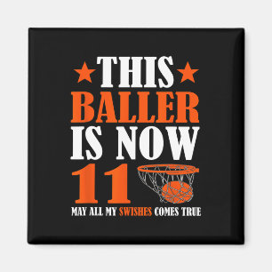 Glückwunsch 11. Geburtstag 11 Jahre alter Basketba Magnet