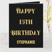 Glückwunsch 15. Geburtstag Fünfzehnte Altersbezeic Karte (Gelbe Blume)