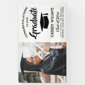 Glückwunsch 1 Foto Einfache Schwarzweiß-Abschluss Banner (Vertikal)