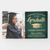 Glückwunsch 1 Foto Grün und Gold Moderner Abschlus Banner (Horizontal)