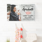 Glückwunsch 1 Foto Marmor Rosa Rose Gold Abschluss Banner (Insitu)