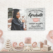Glückwunsch 1 Foto Marmor Rosa Rose Gold Abschluss Banner