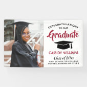 Glückwunsch 1 Foto Modernes Rotes Schwarz-weißes A Banner (Horizontal)