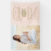 Glückwunsch 1 Foto Rosa und Gold Glitzer Abschluss Banner (Vertikal)