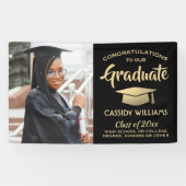 Glückwunsch 1 Foto Schwarz und Gold Moderner Absch Banner (Horizontal)