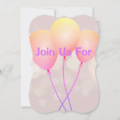 Glückwunsch 1. Geburtstag Kuchen & Balloons Einladung (Rückseite)