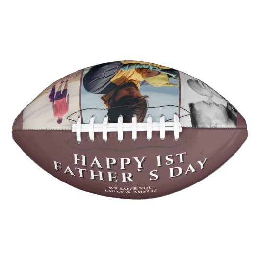 Glückwunsch 1. Vatertag 3 FotoCollage Football (Vorderseite)