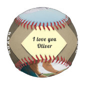 Glückwunsch 1. Vatertag Vintag 2 FotoCollage Baseball (Rückseite)