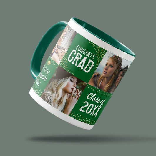Glückwunsch 2025 Graduate Foto Geschenk Grün Tasse