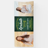 Glückwunsch 2 Foto Grün Gelber Abschluss Banner (Vertikal)