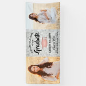 Glückwunsch 2 Foto Marmor Rosa Rose Gold Abschluss Banner (Vertikal)