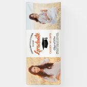 Glückwunsch 2 Foto Orange Black and White Abschlus Banner (Vertikal)