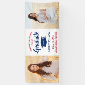 Glückwunsch 2 Foto Rot Weiß und Blau Abschluss Banner (Vertikal)