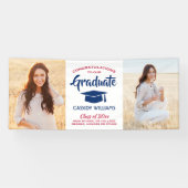 Glückwunsch 2 Foto Rot Weiß und Blau Abschluss Banner (Horizontal)