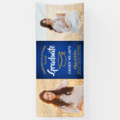 Glückwunsch 2 Foto Royal Blue Gold Yellow Abschlus Banner (Vertikal)