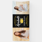 Glückwunsch 2 Foto Schwarzer Gelber Abschluss Banner (Vertikal)